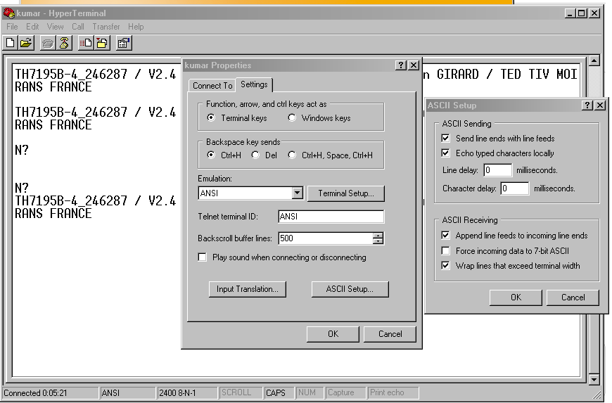 windows terminal program settings windows 7